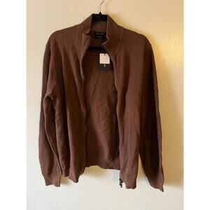 Massimo Dutti Cotton/Cashmere Blend Zip-Up Sweater
